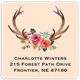 Decorated Antler Square Address Labels Image 2 of 2